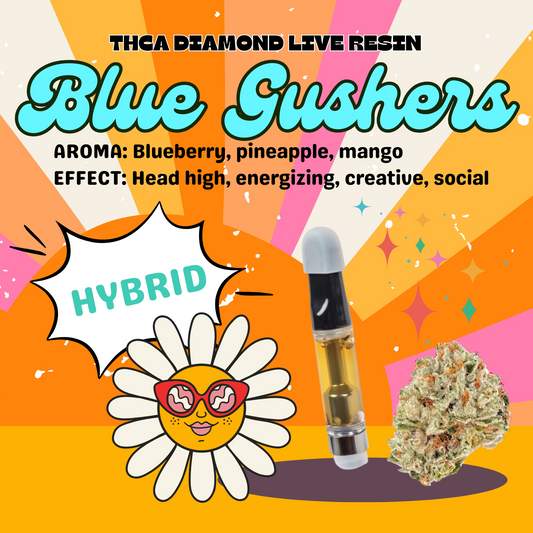 THCa Live Resin Cartridge | Blue Gushers - 1g. (indica hybrid)